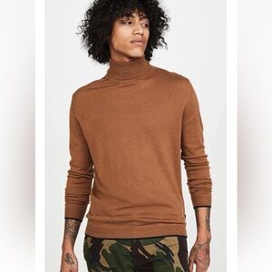 Ted Baker Mens Brown Newtrik Turtleneck Sweater Wool Blend Ribbed Cuffs & Hem 6